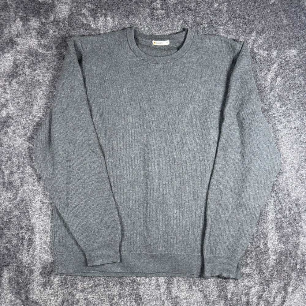 Marine Layer Mens XL Gray Cotton Merino Wool Blend Crewneck Sweater 19493